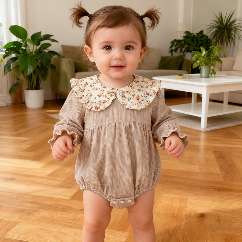 Newborn Baby Girl Romper Floral - Spring Vintage Newborn Infant Baby Girls