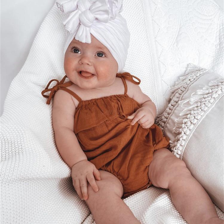Baby Summer Linen Sleeveless Jumpsuit - Mùa Hè Quần Áo Bé Gái