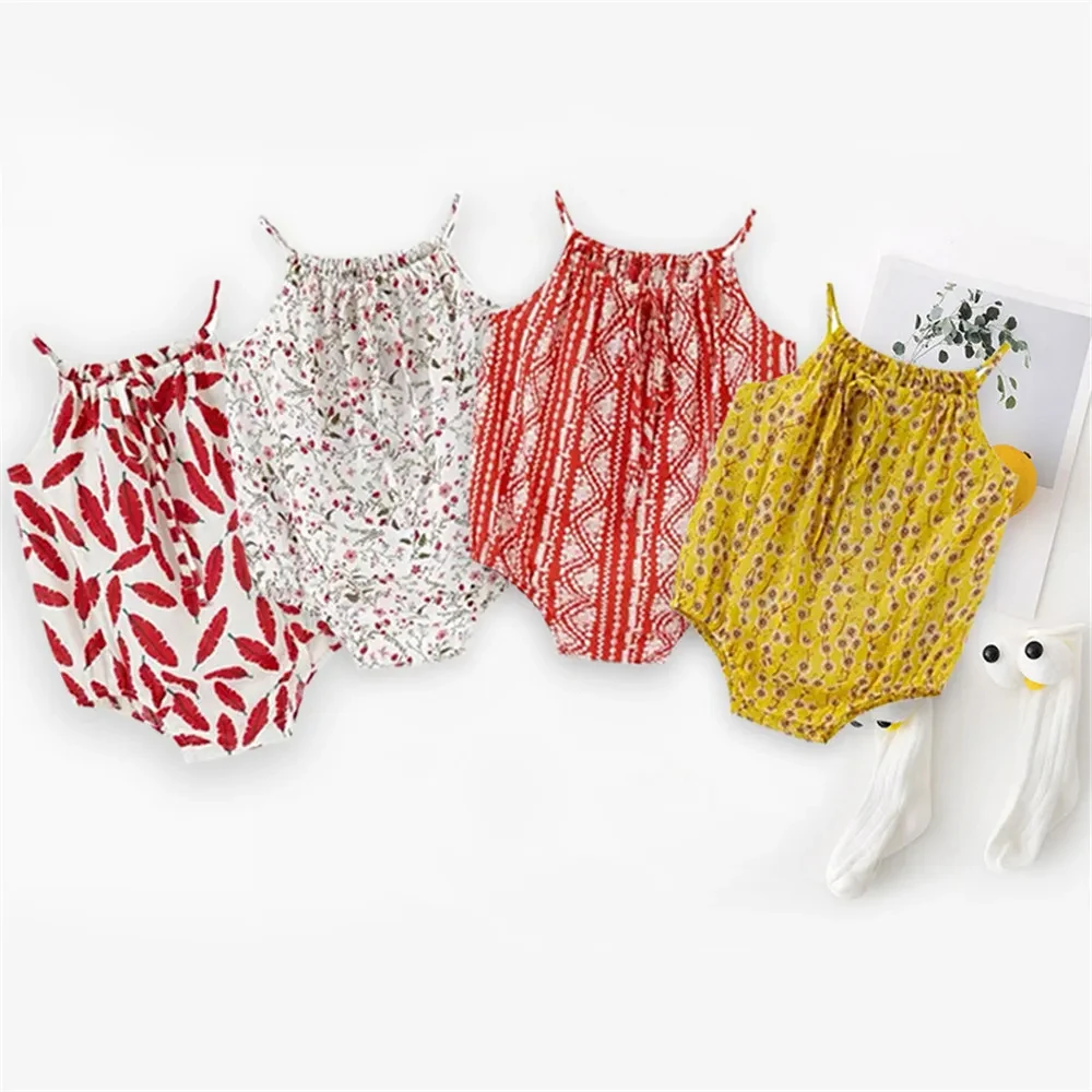 Newborn Baby Girl Romper Floral - Summer Baby Girl Rompers Loose Style