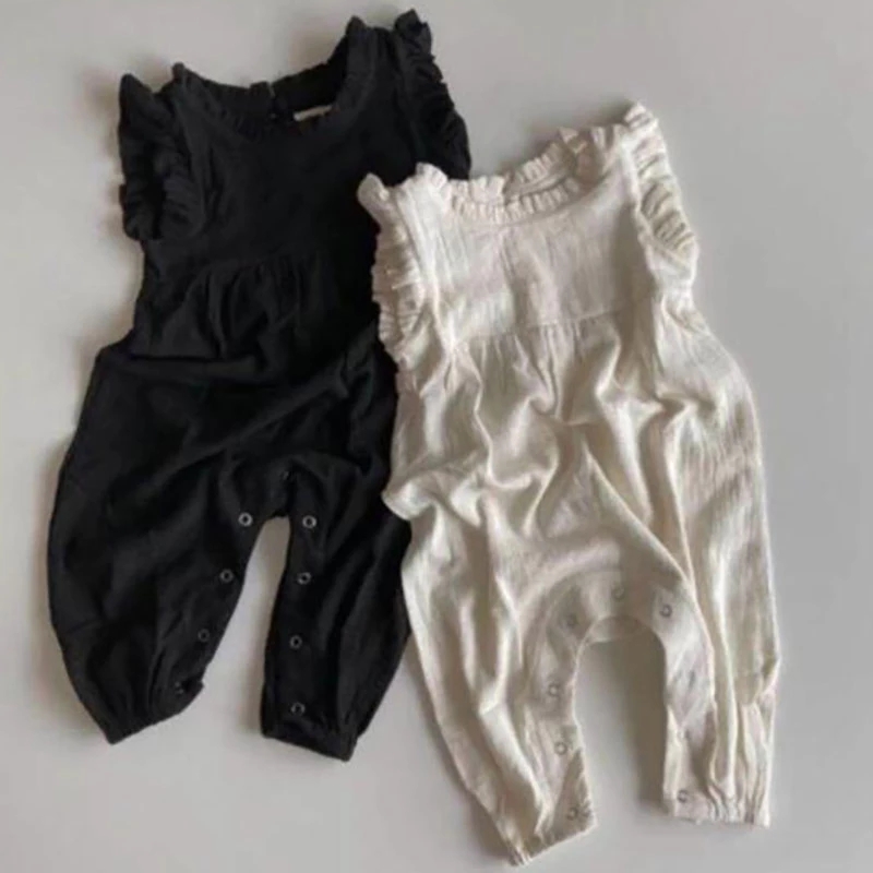 Baby Summer Linen Sleeveless Jumpsuit - MILANCEL Mùa Hè Cho Bé Rompers