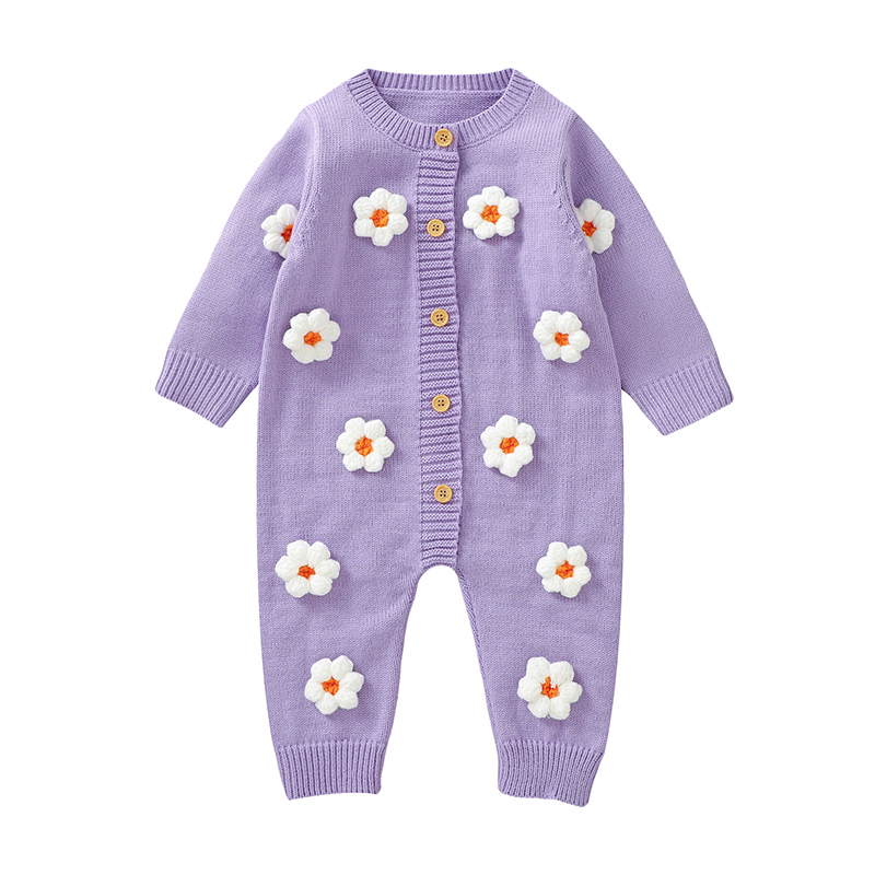 Newborn Baby Girl Romper Floral - Sweet Floral Print Baby Girls Long