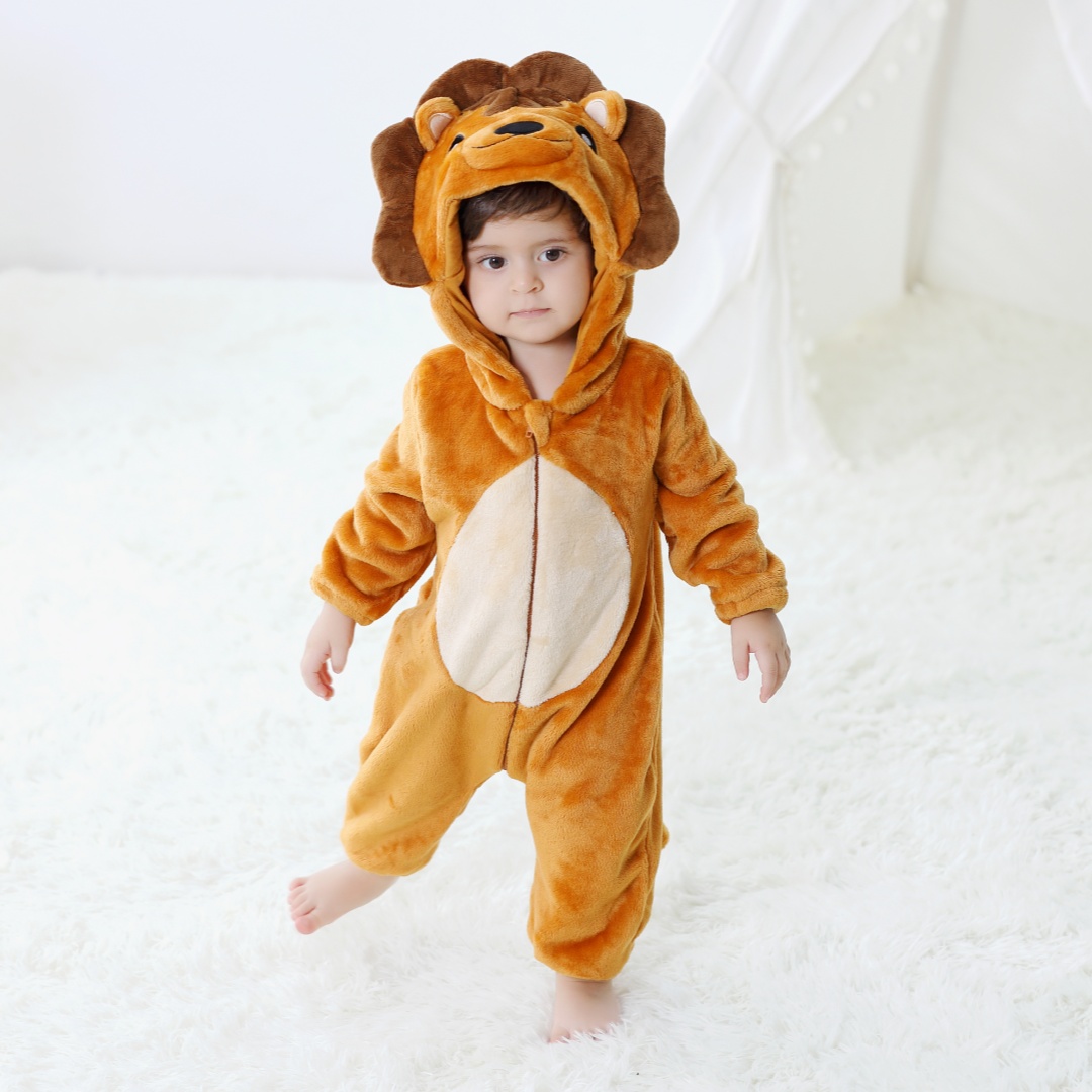Newborn Baby Cute Lion Animal  - đánh giá và giá Cotton Baby Onesies Zipper