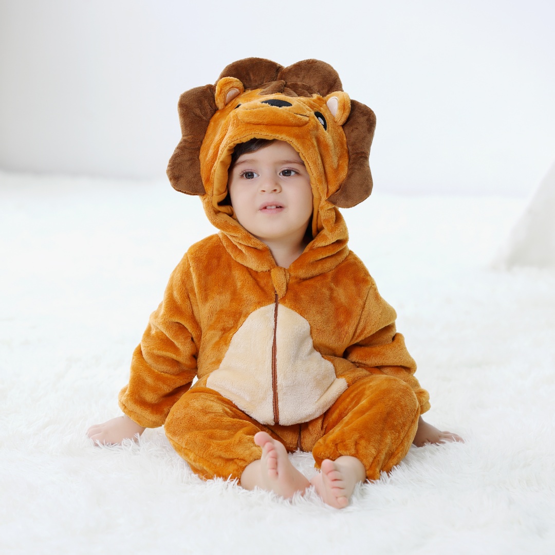 Newborn Baby Cute Lion Animal  - đánh giá và giá Cotton Baby Onesies Zipper