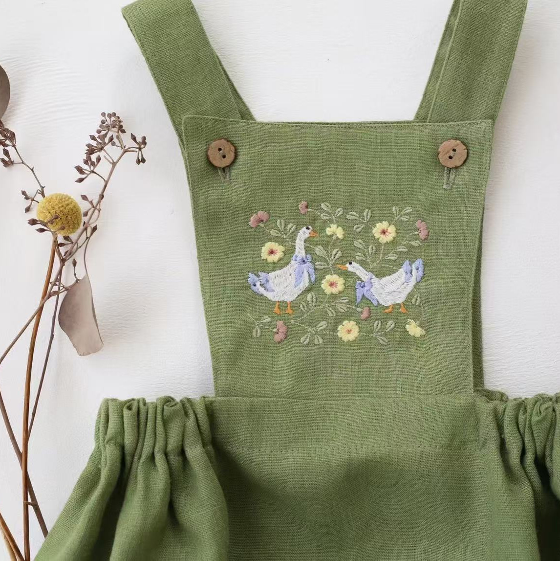 Countryside Style 2026 Summer  - đánh giá và giá Baby Summer Linen Sleeveless Jumpsuit