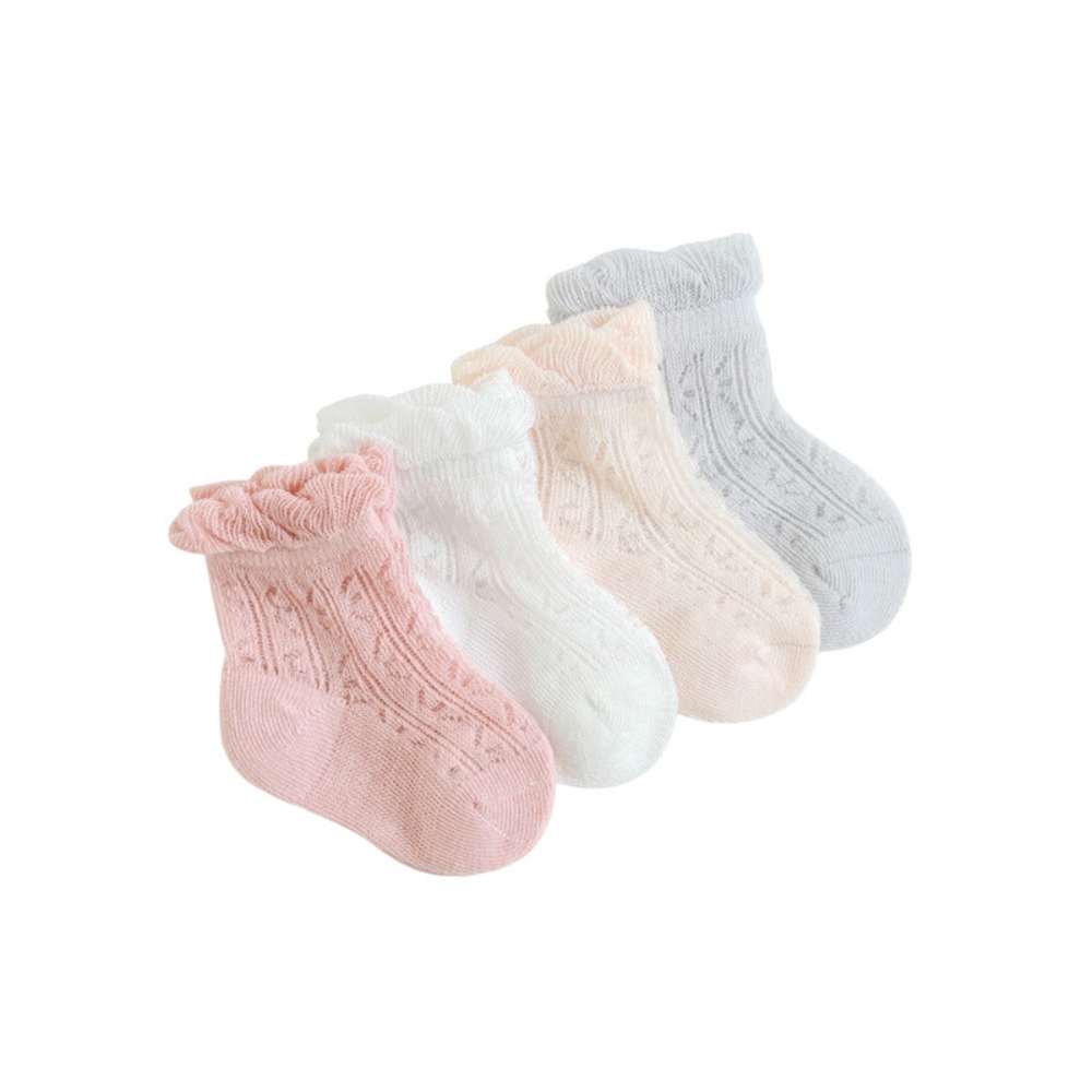 4Pairs Sweet Cotton Baby Ruffl - đánh giá và giá Unisex Baby Socks Non Slip
