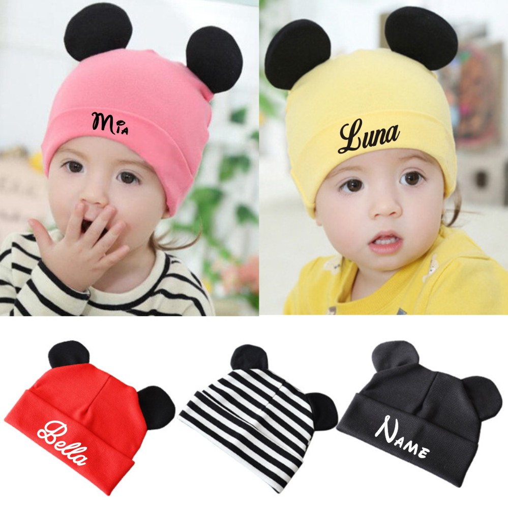 Personalised Dễ Thương Cho Bé  - đánh giá và giá Infant Beanie Hat With Ears