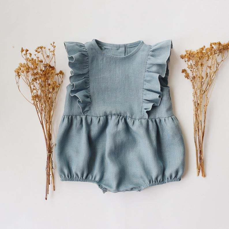 Mùa Hè Sơ Sinh Trẻ Sơ Sinh Bé  - đánh giá và giá Baby Summer Linen Sleeveless Jumpsuit