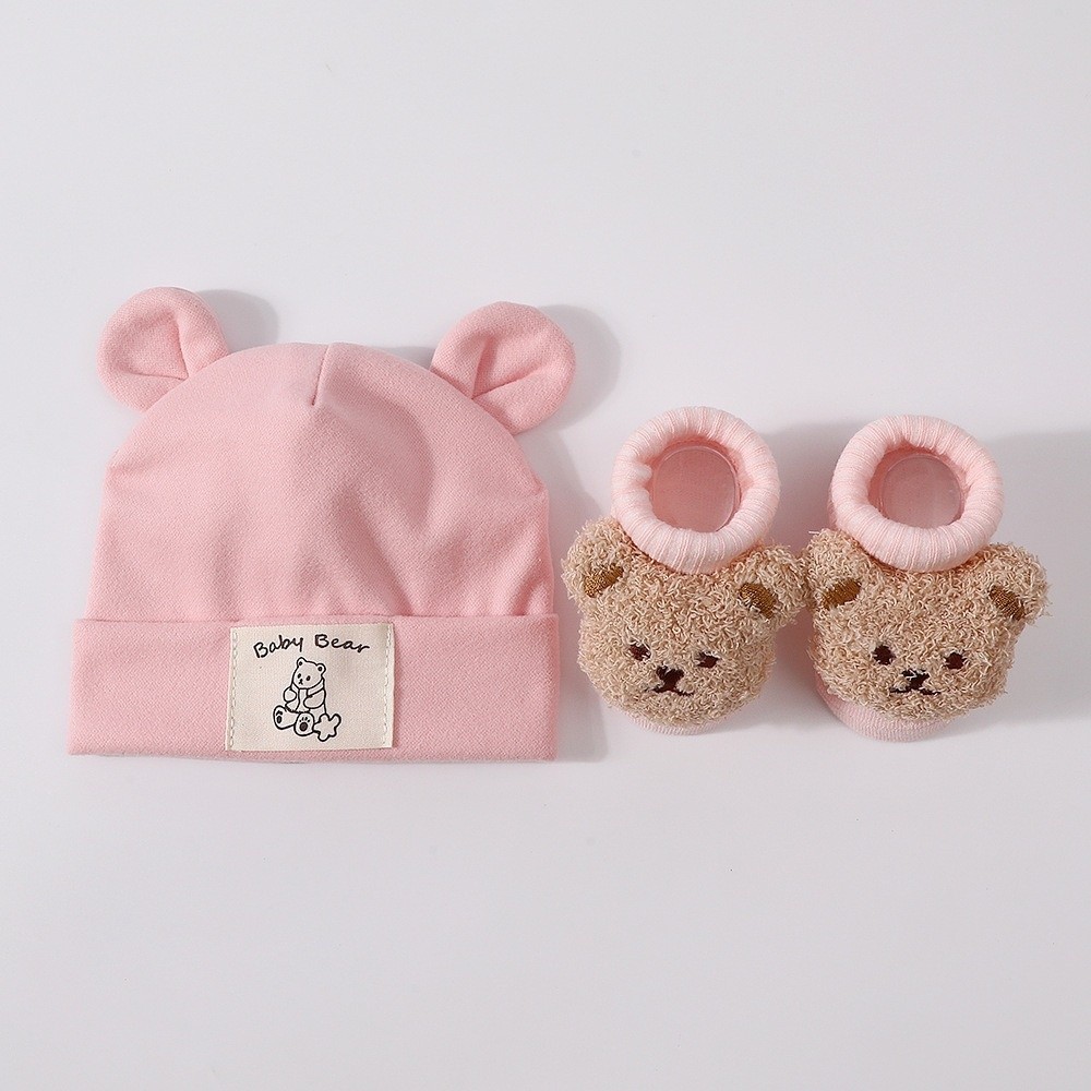 2Pcs/Set Cute Cotton Baby Hat  - đánh giá và giá Infant Beanie Hat With Ears