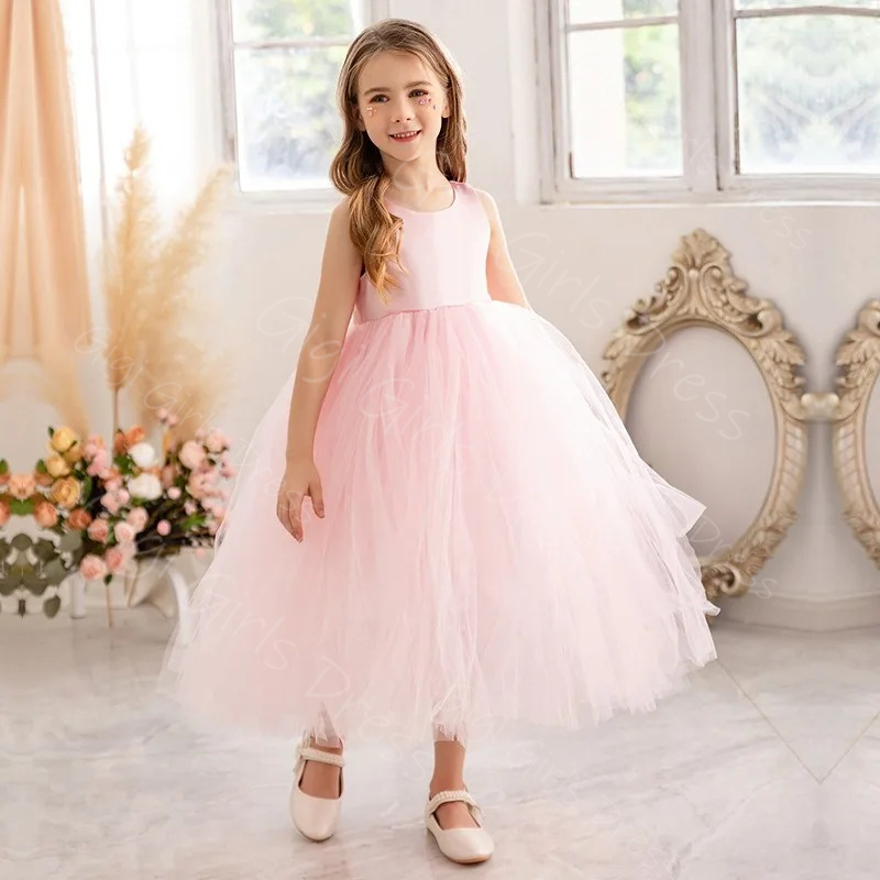 Blue Flower Girl Dress for Wed - đánh giá và giá Toddler Girl Tulle Party Dress