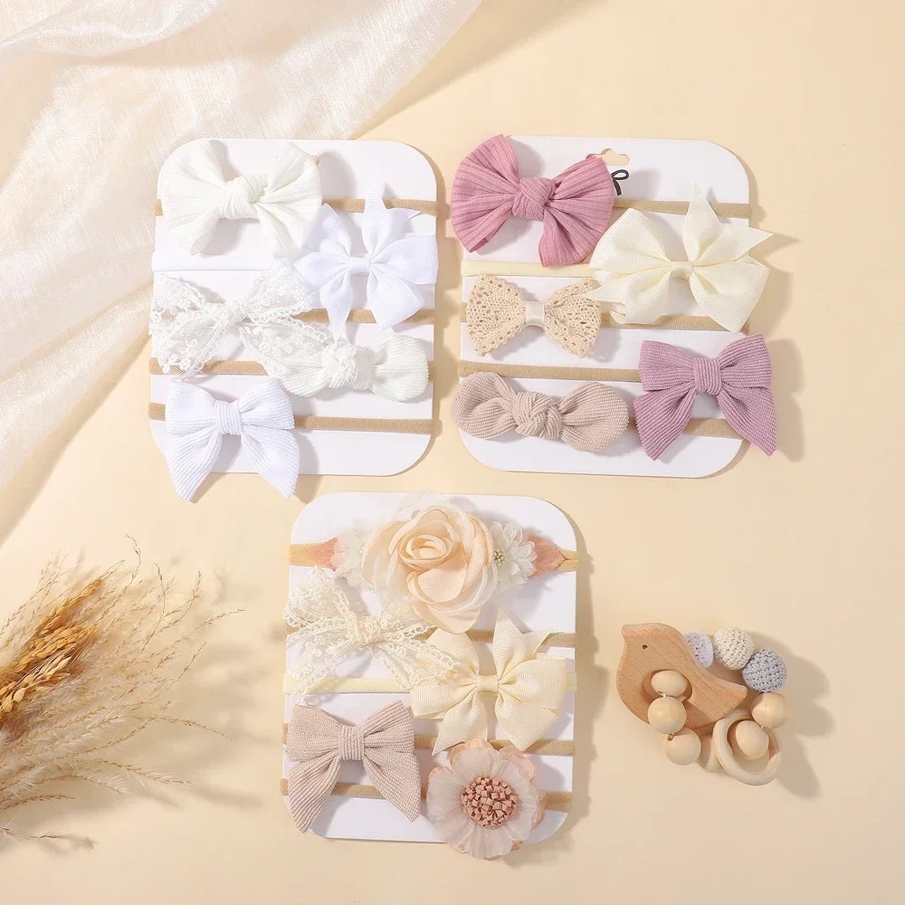 5Pcs Baby Flower Lace Bow Head - đánh giá và giá Baby Gear
