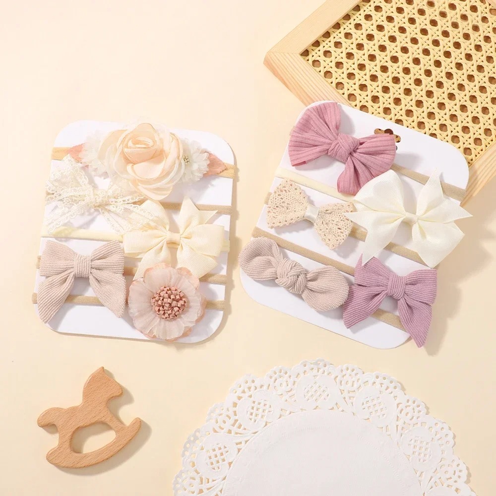 5Pcs Baby Flower Lace Bow Head - đánh giá và giá Baby Gear