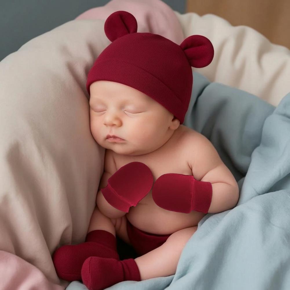 Baby Scratch Mittens Booties N - đánh giá và giá Infant Beanie Hat With Ears