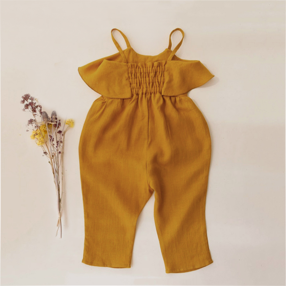 Baby Girl Summer Clothes Baby  - đánh giá và giá Baby Summer Linen Sleeveless Jumpsuit