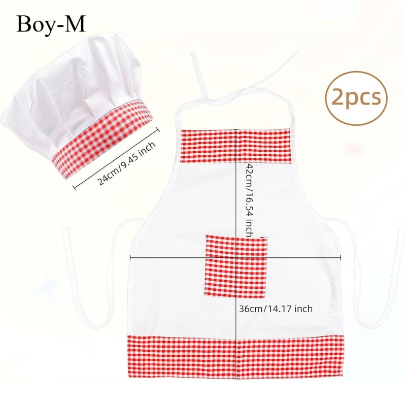 Red Gingham Baby Chef Costumes - đánh giá và giá Infant Photography Props Outfit