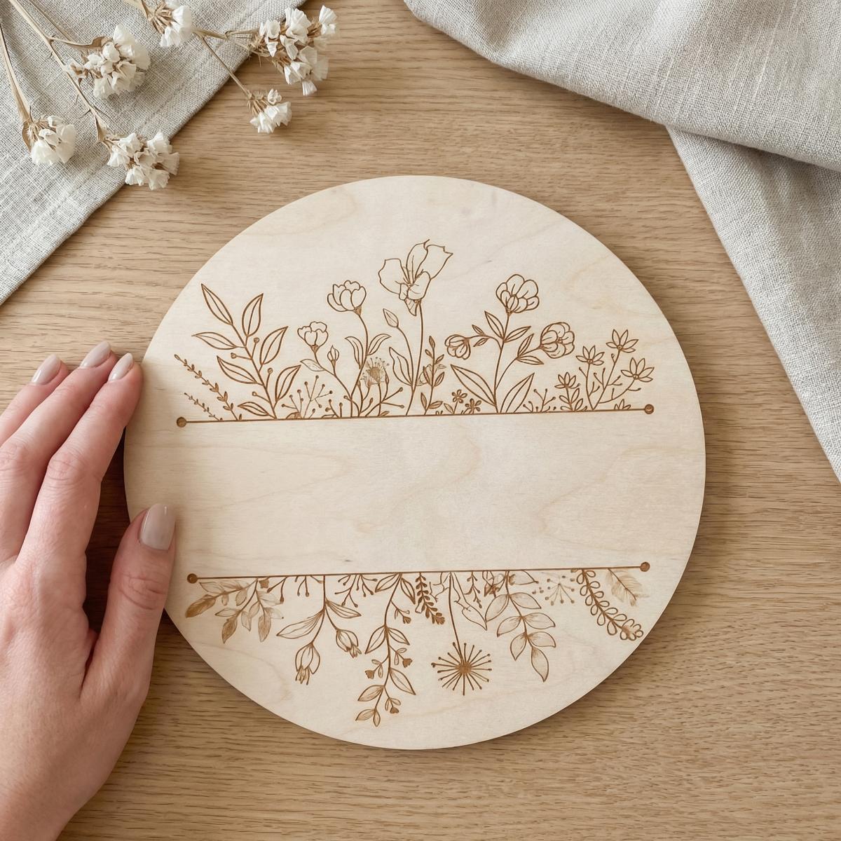 Personalized Floral Round Wood - đánh giá và giá Nursery