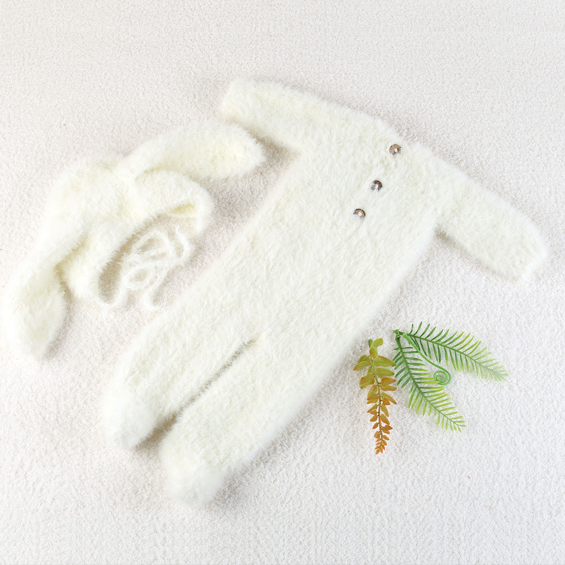 Vintage Knit Fluffy Teddy Bear - đánh giá và giá Infant Photography Props Outfit