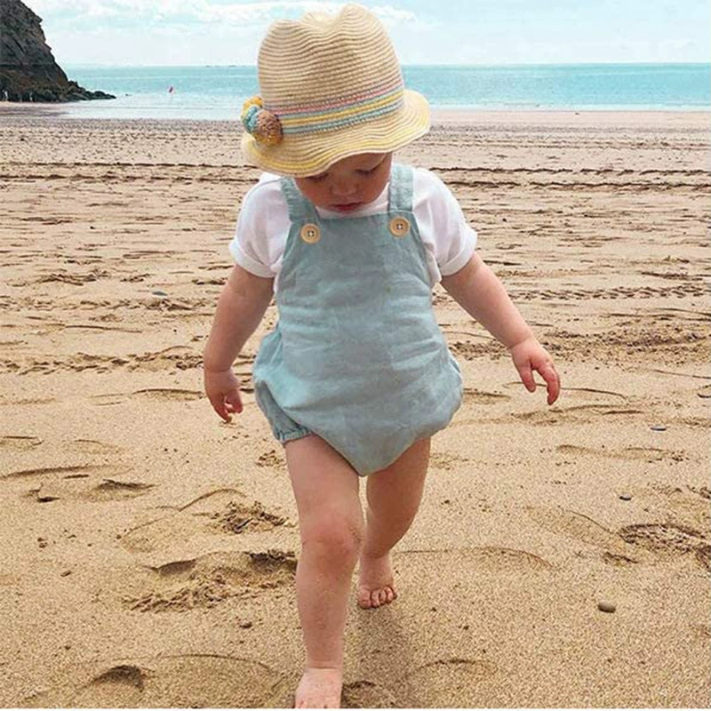 2025 Summer Newborn Baby Boys  - đánh giá và giá Baby Summer Linen Sleeveless Jumpsuit