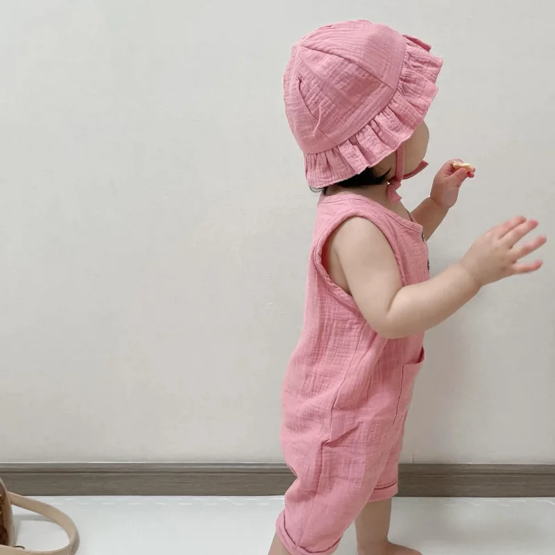 2Pcs/Set Baby Summer Clothing  - đánh giá và giá Baby Summer Linen Sleeveless Jumpsuit