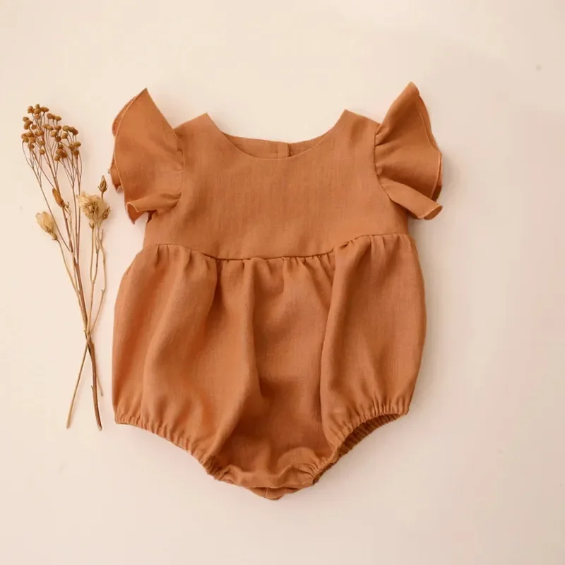 0-24M Linen Cotton Newborn Gir - đánh giá và giá Baby Summer Linen Sleeveless Jumpsuit