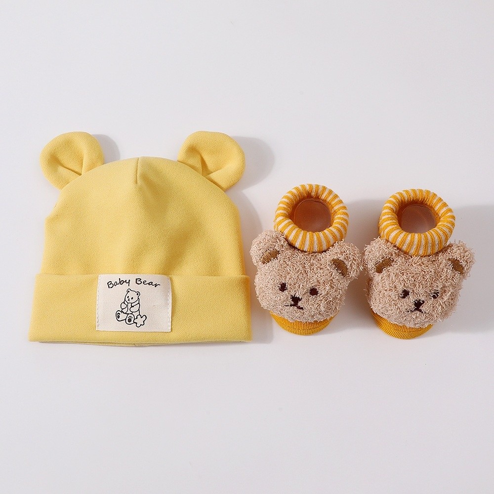 2Pcs/Set Cute Cotton Baby Hat  - đánh giá và giá Infant Beanie Hat With Ears