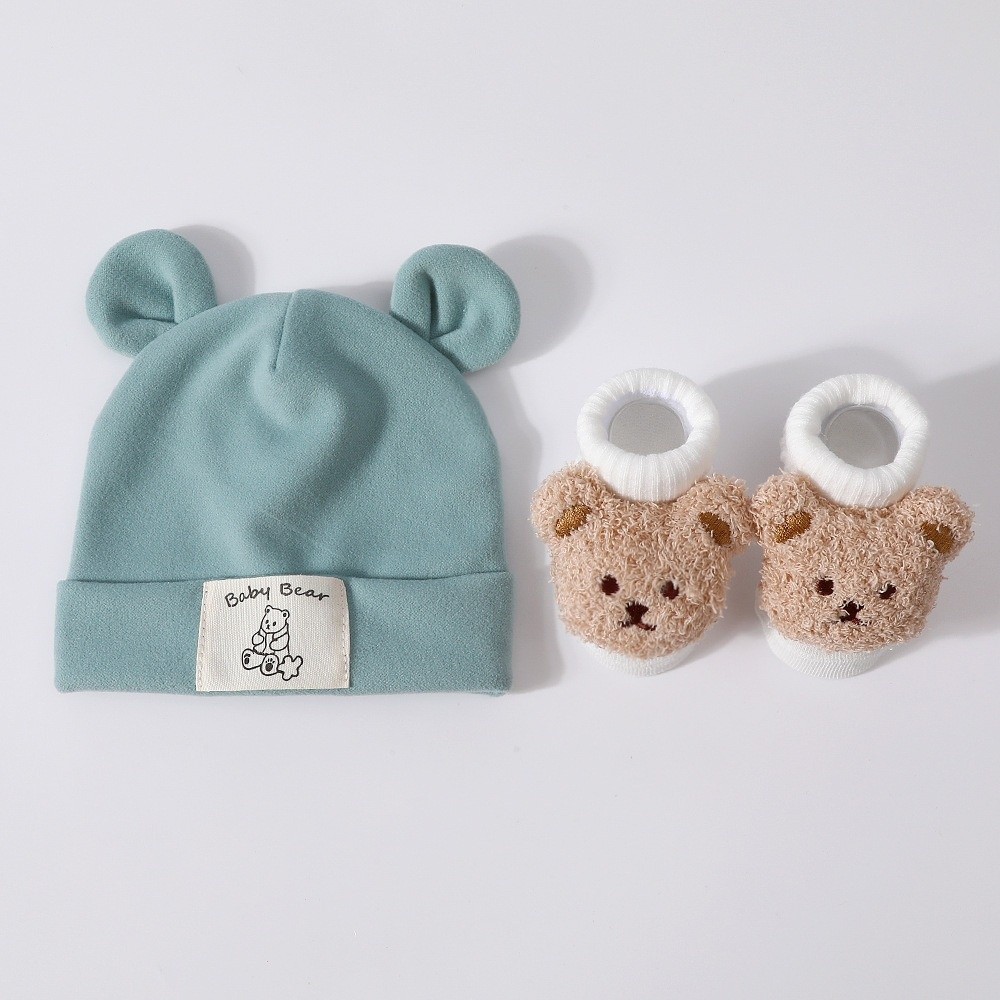 2Pcs/Set Cute Cotton Baby Hat  - đánh giá và giá Infant Beanie Hat With Ears